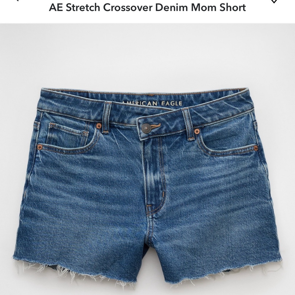 American Eagle Stretch Crossover Denim Mom Shorts